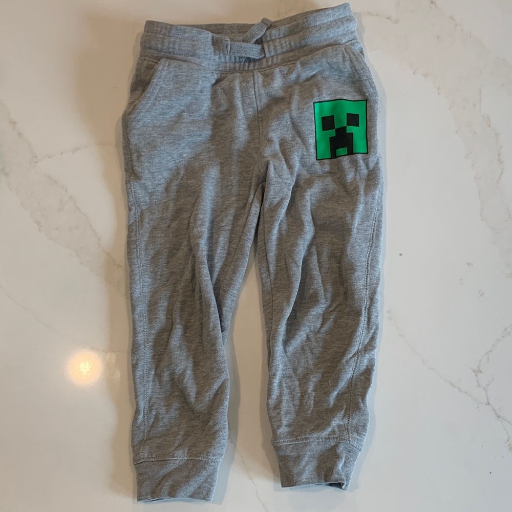 Boys Gray Joggers with Green Game Icon